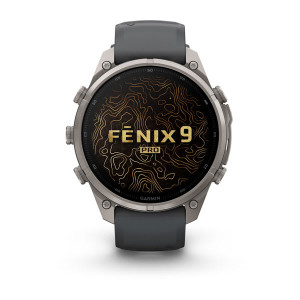 Смарт-годинник Garmin Fenix 9 Pro 47 мм AMOLED Титановий з графітовим/чорним силіконовим ремінцем