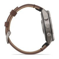 Смарт-часы Garmin Fenix 9 Pro 47 мм AMOLED inReach Титановый с ореховым кожаным ремешком