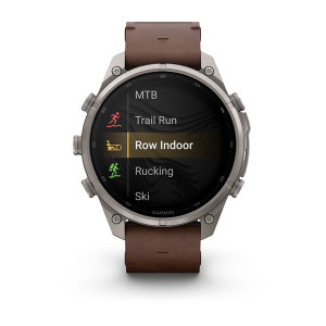 Смарт-годинник Garmin Fenix 9 Pro 47 мм AMOLED inReach Титановий з горіховим шкіряним ремінцем