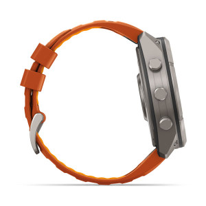 Смарт-годинник Garmin Fenix 9 Pro 51 мм AMOLED Титановий з осінньо-помаранчевим/іскристо-помаранчевим силіконовим ремінцем