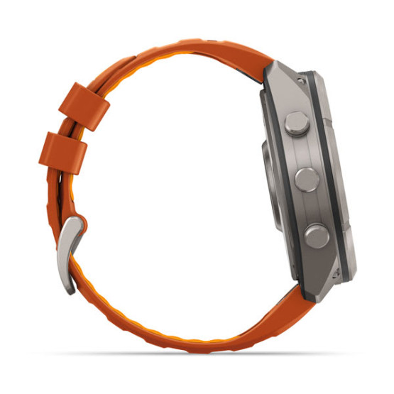 Смарт-годинник Garmin Fenix 9 Pro 51 мм AMOLED Титановий з осінньо-помаранчевим/іскристо-помаранчевим силіконовим ремінцем