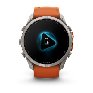 Смарт-годинник Garmin Fenix 9 Pro 51 мм AMOLED Титановий з осінньо-помаранчевим/іскристо-помаранчевим силіконовим ремінцем