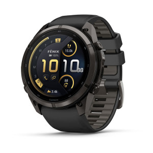 Смарт-годинник Garmin Fenix 9 Pro 51 мм AMOLED inReach Карбоново-сірий DLC титан з чорним/галечно-сірим силіконовим ремінцем