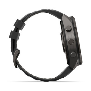 Смарт-годинник Garmin Fenix 9 Pro 51 мм AMOLED inReach Карбоново-сірий DLC титан з чорним/галечно-сірим силіконовим ремінцем