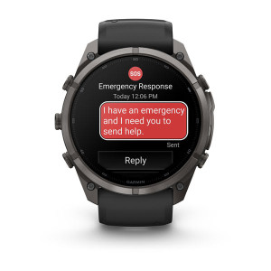 Смарт-годинник Garmin Fenix 9 Pro 51 мм AMOLED inReach Карбоново-сірий DLC титан з чорним/галечно-сірим силіконовим ремінцем