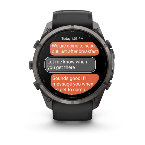 Смарт-годинник Garmin Fenix 9 Pro 51 мм AMOLED inReach Карбоново-сірий DLC титан з чорним/галечно-сірим силіконовим ремінцем
