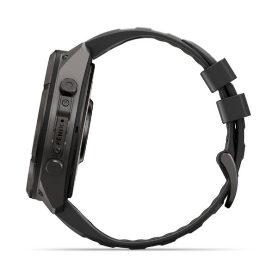 Смарт-годинник Garmin Fenix 9 Pro 51 мм AMOLED inReach Карбоново-сірий DLC титан з чорним/галечно-сірим силіконовим ремінцем