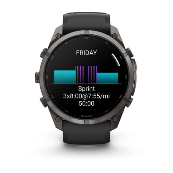 Смарт-годинник Garmin Fenix 9 Pro 51 мм AMOLED Карбоново-сірий DLC титан з чорним/галечно-сірим силіконовим ремінцем