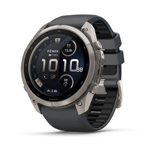Смарт-годинник Garmin Fenix 9 Pro 51 мм AMOLED inReach Титановий з графітовим/чорним силіконовим ремінцем