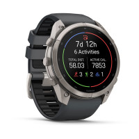 Смарт-годинник Garmin Fenix 9 Pro 51 мм AMOLED inReach Титановий з графітовим/чорним силіконовим ремінцем