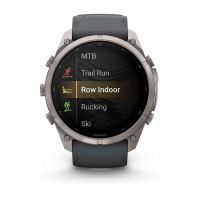 Смарт-годинник Garmin Fenix 9 Pro 51 мм AMOLED inReach Титановий з графітовим/чорним силіконовим ремінцем