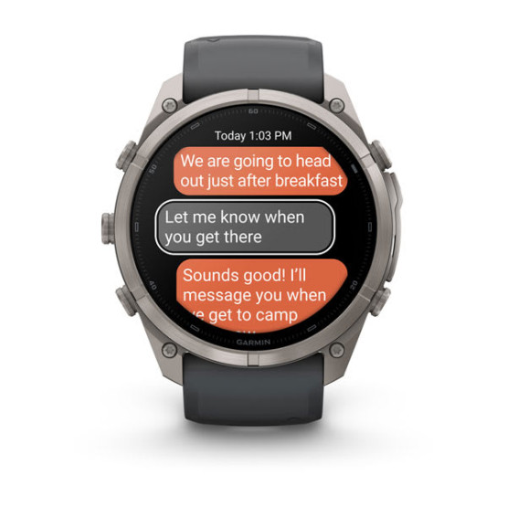 Смарт-годинник Garmin Fenix 9 Pro 51 мм AMOLED inReach Титановий з графітовим/чорним силіконовим ремінцем