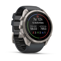 Смарт-годинник Garmin Fenix 9 Pro 51 мм AMOLED Титановий з графітовим/чорним силіконовим ремінцем