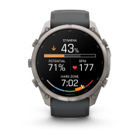 Смарт-годинник Garmin Fenix 9 Pro 51 мм AMOLED Титановий з графітовим/чорним силіконовим ремінцем