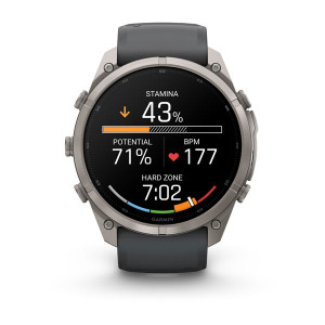 Смарт-годинник Garmin Fenix 9 Pro 51 мм AMOLED Титановий з графітовим/чорним силіконовим ремінцем