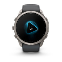 Смарт-годинник Garmin Fenix 9 Pro 51 мм AMOLED Титановий з графітовим/чорним силіконовим ремінцем
