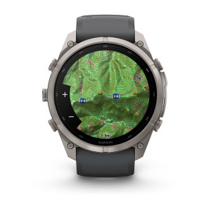 Смарт-годинник Garmin Fenix 9 Pro 51 мм AMOLED Титановий з графітовим/чорним силіконовим ремінцем