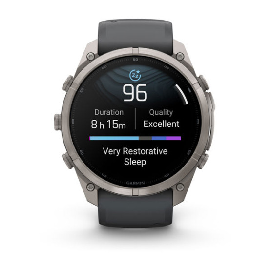Смарт-годинник Garmin Fenix 9 Pro 51 мм AMOLED Титановий з графітовим/чорним силіконовим ремінцем