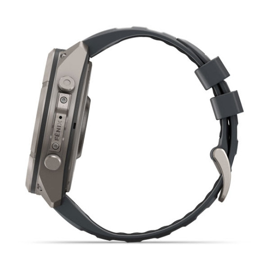 Смарт-годинник Garmin Fenix 9 Pro 51 мм AMOLED Титановий з графітовим/чорним силіконовим ремінцем