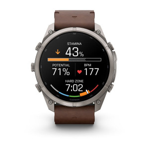 Смарт-годинник Garmin Fenix 9 Pro 51 мм AMOLED inReach Титановий з горіховим шкіряним ремінцем
