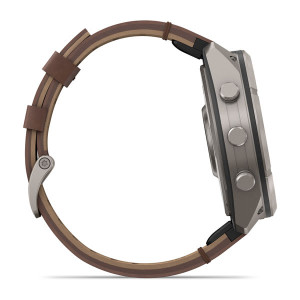 Смарт-годинник Garmin Fenix 9 Pro 51 мм AMOLED inReach Титановий з горіховим шкіряним ремінцем