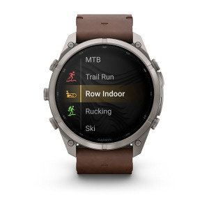 Смарт-годинник Garmin Fenix 9 Pro 51 мм AMOLED inReach Титановий з горіховим шкіряним ремінцем