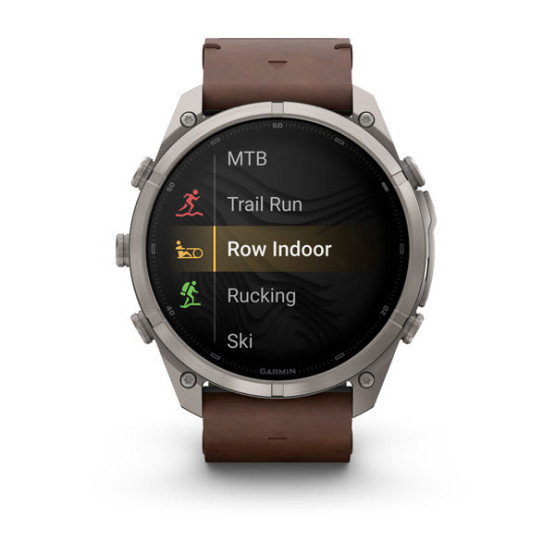 Смарт-годинник Garmin Fenix 9 Pro 51 мм AMOLED inReach Титановий з горіховим шкіряним ремінцем