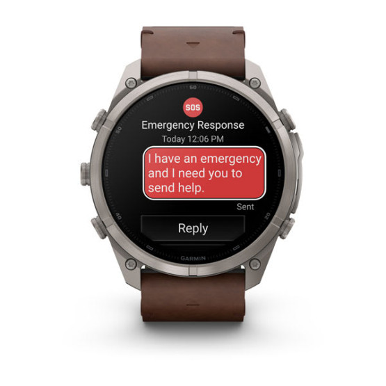 Смарт-годинник Garmin Fenix 9 Pro 51 мм AMOLED inReach Титановий з горіховим шкіряним ремінцем