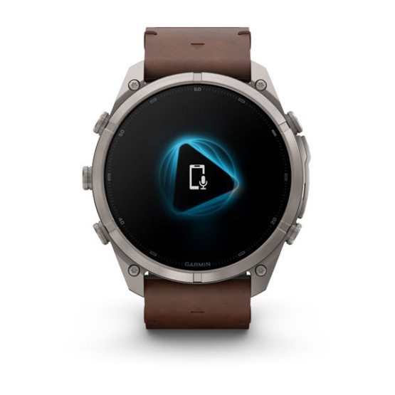 Смарт-годинник Garmin Fenix 9 Pro 51 мм AMOLED inReach Титановий з горіховим шкіряним ремінцем
