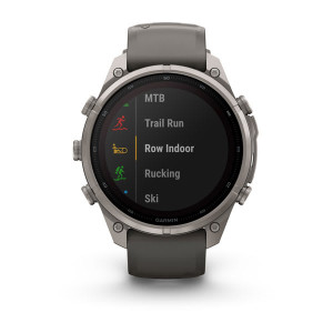Смарт-годинник Garmin Fenix 9 Pro 47 мм Solar inReach Титановий з галечно-сірим/сріблясто-сірим силіконовим ремінцем
