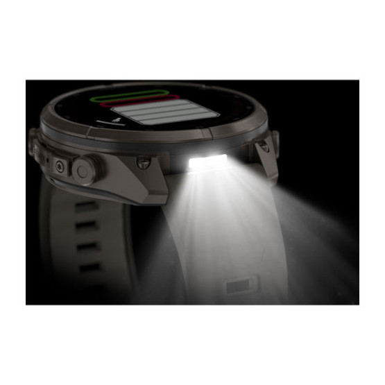 Смарт-годинник Garmin Fenix 9 Pro 47 мм Solar Титановий з галечно-сірим/сріблясто-сірим силіконовим ремінцем