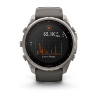Смарт-годинник Garmin Fenix 9 Pro 51 мм Solar Титановий з галечно-сірим/сріблясто-сірим силіконовим ремінцем