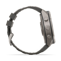 Смарт-годинник Garmin Fenix 9 Pro 51 мм Solar Титановий з галечно-сірим/сріблясто-сірим силіконовим ремінцем