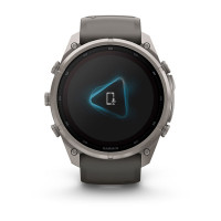 Смарт-годинник Garmin Fenix 9 Pro 51 мм Solar Титановий з галечно-сірим/сріблясто-сірим силіконовим ремінцем