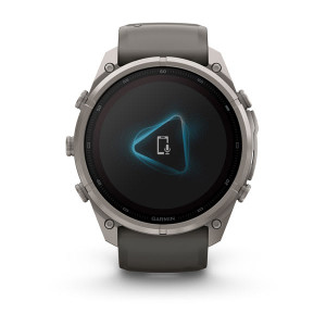Смарт-годинник Garmin Fenix 9 Pro 51 мм Solar Титановий з галечно-сірим/сріблясто-сірим силіконовим ремінцем