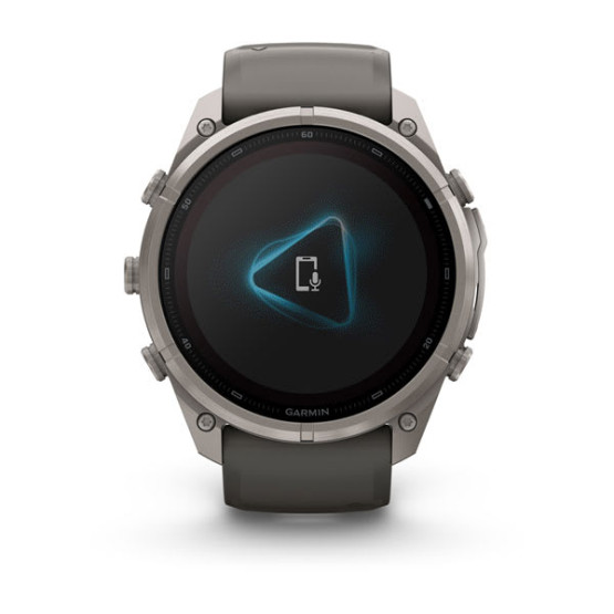 Смарт-годинник Garmin Fenix 9 Pro 51 мм Solar Титановий з галечно-сірим/сріблясто-сірим силіконовим ремінцем