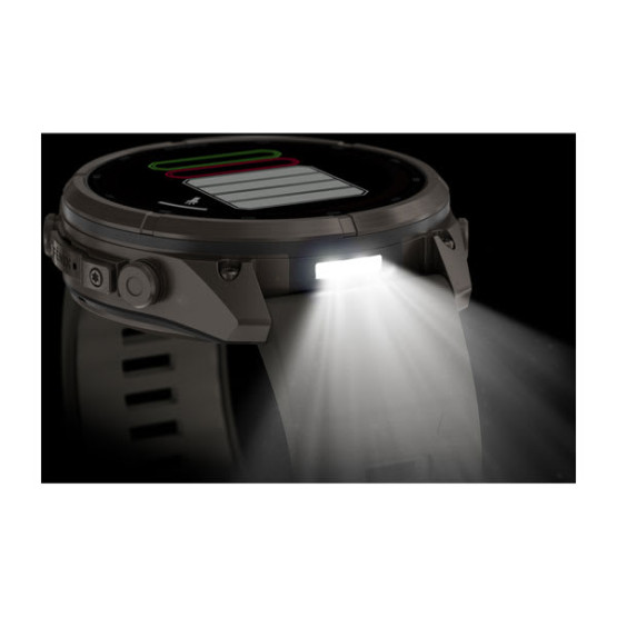 Смарт-годинник Garmin Fenix 9 Pro 51 мм Solar Титановий з галечно-сірим/сріблясто-сірим силіконовим ремінцем