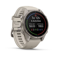 Смарт-годинник Garmin Fenix 9 43 мм AMOLED Титановий з туманно-сірим силіконовим ремінцем