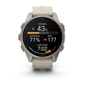 Смарт-годинник Garmin Fenix 9 43 мм AMOLED Титановий з туманно-сірим силіконовим ремінцем