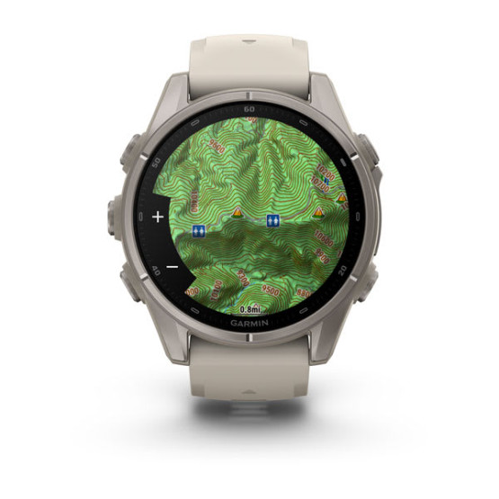 Смарт-годинник Garmin Fenix 9 43 мм AMOLED Титановий з туманно-сірим силіконовим ремінцем