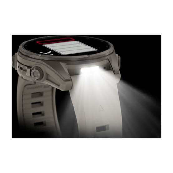 Смарт-годинник Garmin Fenix 9 43 мм AMOLED Титановий з туманно-сірим силіконовим ремінцем