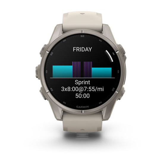 Смарт-годинник Garmin Fenix 9 43 мм AMOLED Титановий з туманно-сірим силіконовим ремінцем