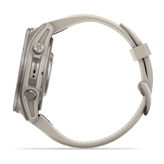 Смарт-годинник Garmin Fenix 9 43 мм AMOLED Титановий з туманно-сірим силіконовим ремінцем