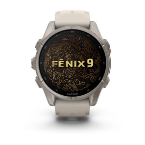 Смарт-годинник Garmin Fenix 9 43 мм AMOLED Титановий з туманно-сірим силіконовим ремінцем