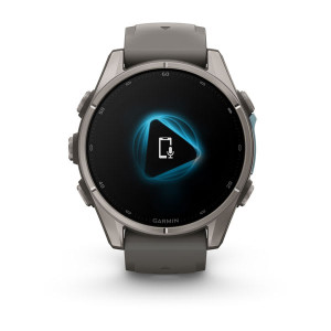 Смарт-годинник Garmin Fenix 9 43 мм AMOLED Титановий з галечно-сірим силіконовим ремінцем