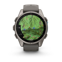 Смарт-годинник Garmin Fenix 9 43 мм AMOLED Титановий з галечно-сірим силіконовим ремінцем