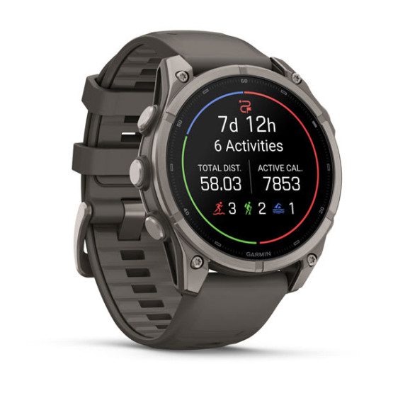 Смарт-годинник Garmin Fenix 9 47 мм AMOLED Титановий з галечно-сірим силіконовим ремінцем Смарт-годинник Garmin Fenix 9 47 мм AMOLED Титановий з галечно-сірим силіконовим ремінцем