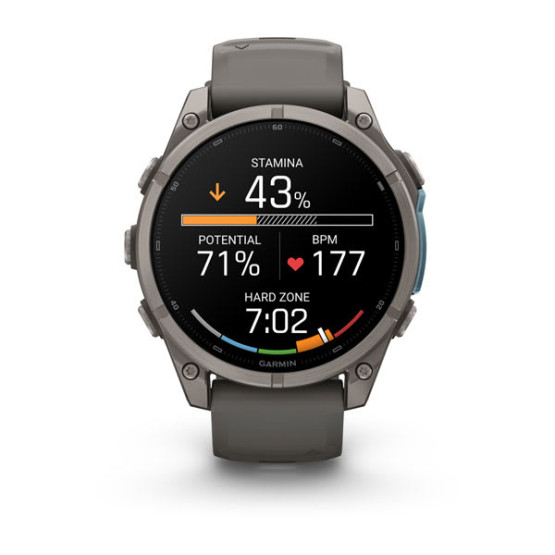 Смарт-годинник Garmin Fenix 9 47 мм AMOLED Титановий з галечно-сірим силіконовим ремінцем Смарт-годинник Garmin Fenix 9 47 мм AMOLED Титановий з галечно-сірим силіконовим ремінцем
