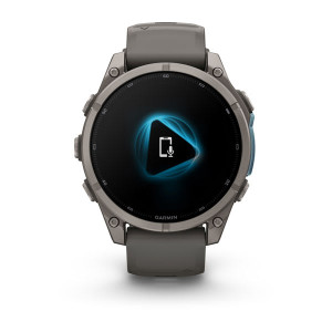 Смарт-годинник Garmin Fenix 9 47 мм AMOLED Титановий з галечно-сірим силіконовим ремінцем