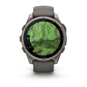 Смарт-годинник Garmin Fenix 9 47 мм AMOLED Титановий з галечно-сірим силіконовим ремінцем